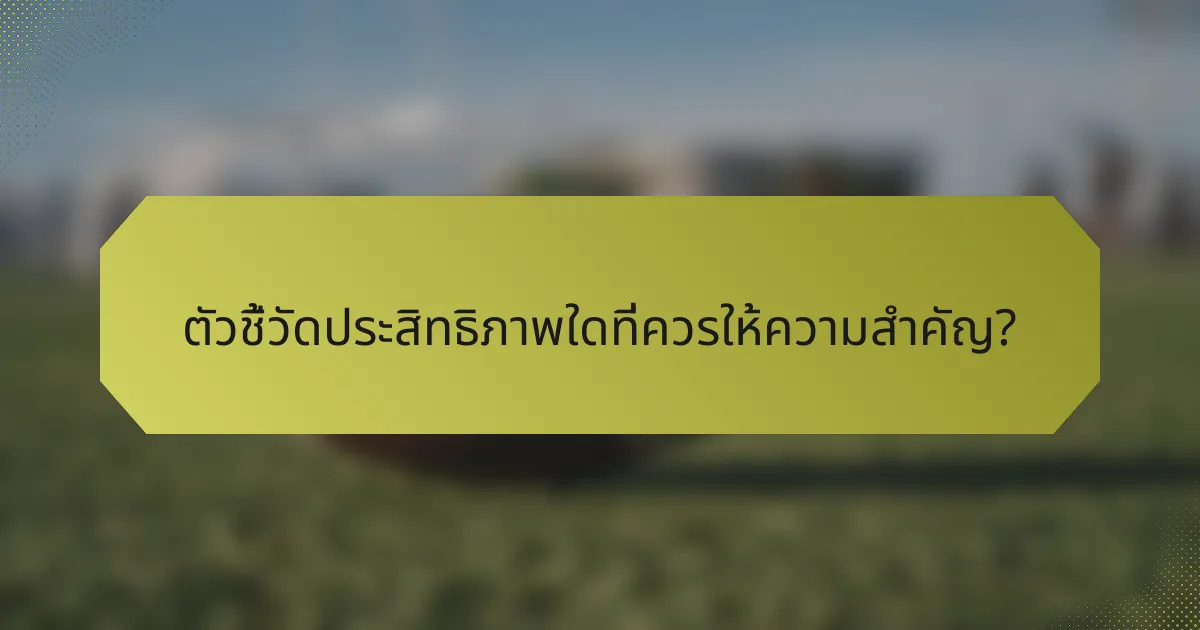 ตัวชี้วัดประสิทธิภาพใดที่ควรให้ความสำคัญ?